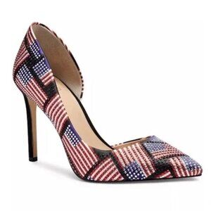 INC international concepts kenjay d’orsay pumps in American flag rhinestone